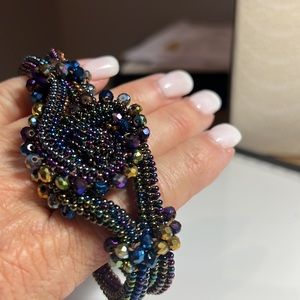Beaded Bracelet Multi Color magnetic clasp